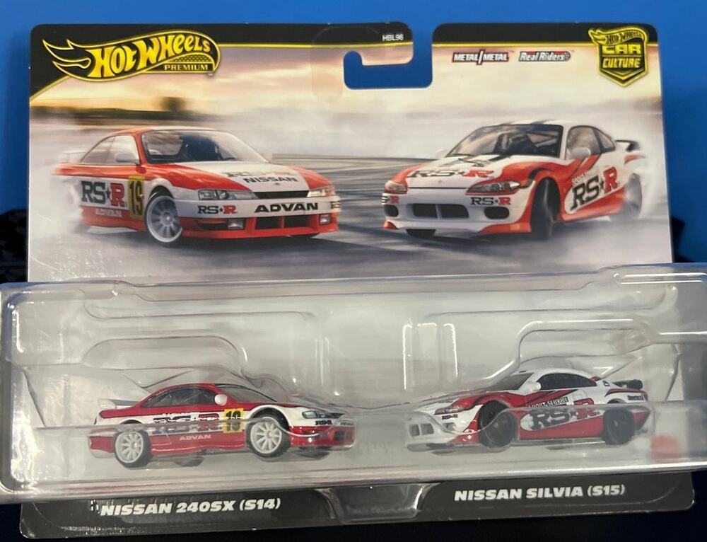 Hot Wheels Nissan 240SX S14 & Nissan Silvia S15 Advan Premium Car Culture 2 Pack